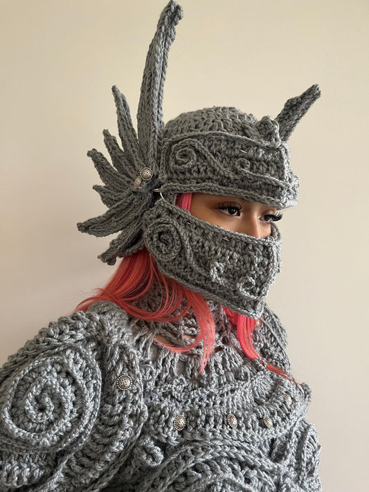 crochet knight helm